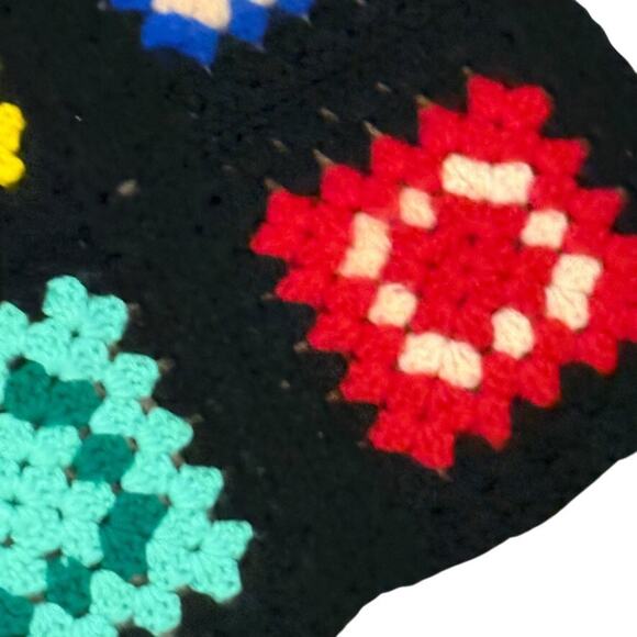 Granny Square Afghan Blanket Colorful Hippie Gypsy Couch Throw 66 x 46" - Picture 5 of 7